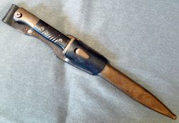 WW2 German K98 'Mundlos'  Bayonet Leather Frog, in original scabbard with matching numbers - 2245.