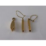 A 9 ct Yellow Gold Tested Pendant and Earrings Set, approx wt 6.6 gms.