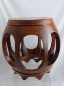 A Rosewood Barrel Form Occasional Table, by Yin Yin No. 2347. approx 33 x 39 cms.