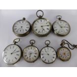 A Collection of Miscellaneous Pocket Watches, including four silver cased gentleman's, two lady's, a