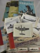A Collection of Miscellaneous Aircraft Related Literature and post cards including black and white