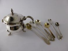 Miscellaneous Silver and Silver Plate, including a mustard, silver salt spoons and a silver gilt