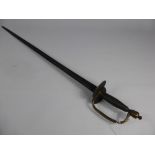 A Georgian Infantry Officer's Sword, minus scabbard blade approx 75 cms.