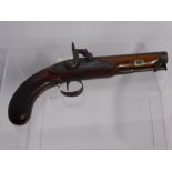 A Drum and Nipple Converted Flint Lock Pistol, by Williams & Powell, Liverpool having stirrup