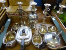 Miscellaneous Quantity of Silver Plate, including a tea pot, sugar bowl, milk jug, a further sugar