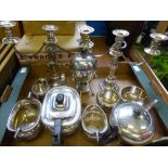 Miscellaneous Quantity of Silver Plate, including a tea pot, sugar bowl, milk jug, a further sugar