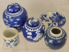 A Collection of Miscellaneous 19th Century and other Blue and White Chinese Porcelain, including