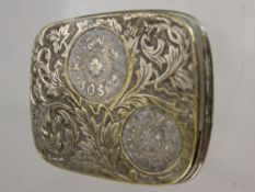 An Antique Silver Metal Sovereign Case.