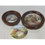 A Quantity of 19th Century Pot Lids, entitled  "Peace", "Alas Poor Bruin" and one other pastoral