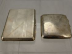 A Silver Double Cigarette Box, engine turned Birmingham hallmark dd 1940, monogrammed J.A.K.,