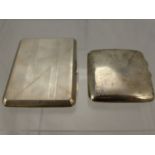 A Silver Double Cigarette Box, engine turned Birmingham hallmark dd 1940, monogrammed J.A.K.,