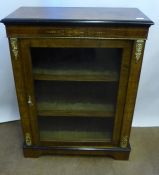 A Victorian Mahogany and Rosewood Pier Cabinet, having ormolu fixtures with ebonised corners on