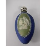 A Wedgwood Tear Shaped Silver Topped Perfume Bottle, the perfume bottle depicting classical