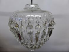 A Vintage Crystal Drop Ceiling Chandelier.