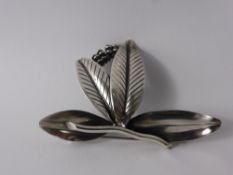 A Sterling Silver Danish Floral Brooch, mm AM and inscribed 'Nougee' to back approx wt 14.5 gms.