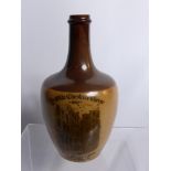A Royal Doulton Lambeth Ware Two Tone Stone Ware Flagon, with advertising print  'Ye Olde Cheshire