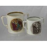 A 19th Century Generously Proportioned Pratt Ware Mug, depicting scenes of Falstaff and Anne Page