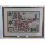 An Antique Hand Coloured London Billingsgate Street Map, depicting the Arms of William Beckford