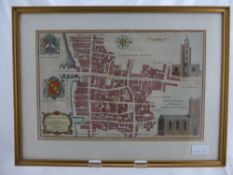 An Antique Hand Coloured London Billingsgate Street Map, depicting the Arms of William Beckford