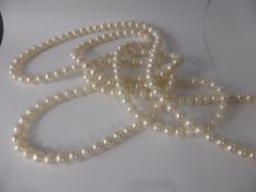 A Long String of Pearls, 7.5 - 8 mm 208 in total, approx 152 cms in length.