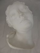 A Plaster Cast Mask of a Serene Woman, approx 34 x 20 cms.