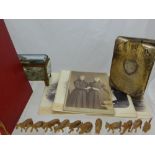 A Collection of Miscellaneous Items, including cut glass and metal casket depicting Venice