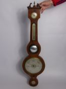 A 19th Century Banjo Barometer / Hydrometer, the barometer having a silvered face with string