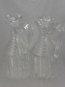 A Pair of Georgian Cut Glass Water Decanters, approx 30 cms