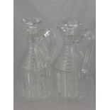 A Pair of Georgian Cut Glass Water Decanters, approx 30 cms