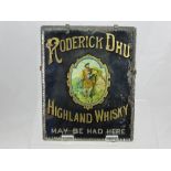 A Vintage Publican Glass Advertising Mirror for Roderick Dhu, Highland Whisky, 'Old May Be Had Here'