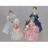 A Collection of Miscellaneous Royal Doulton Figures, Bo Peep H.N. 1811, The Bridesmaid H.N. 2916,