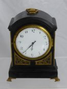 An Ebonised and Brass Miniature Bracket Clock, the movement stamped Charles Goode, with brass