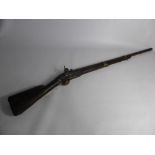 An Antique Flintlock Musket with engraved Cartouche depicting anchors.