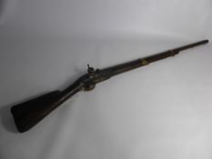 An Antique Flintlock Musket with engraved Cartouche depicting anchors.