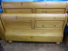 A Vintage Pine Double Sleigh Bed, approx 162 x 120 cms