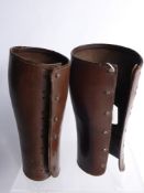 A Pair of WWI Leather Officers Gaiters, in good original condition.