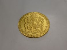 A George III Solid Gold Shield Back Guinea dd 1785.