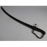 A 1788 Pattern Light Cavalry Sabre minus scabbard, having stirrup hilt, blade approx 80 cms.