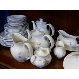 A Part Royal Doulton 'Tumbling Weed' Dinner/Tea and Coffee Set, twelve dinner plates, twelve side