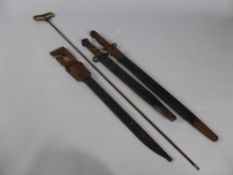 A Collection of WWI Bayonets, including German and British, together with scabbard and antique brass