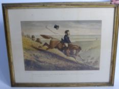 Three Coloured Hunting Prints by John Leach, published by Thomas Agnew & Son dd October 22nd,