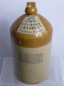 A Large Stone Ware Pottery Flagon for John Lovibond & Son, approx 38 cms high together with four