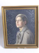 An Oil on Canvas Artist Unknown, depicting a young woman in uniform, approx 40 x 50 cms, framed.