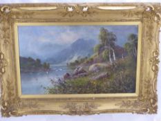 F. Hider 1861 - 1933, an Original Oil Painting entitled "In The Trossachs' approx 50 x 30 cms,