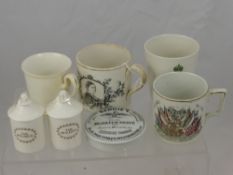 A Quantity of Vintage Commemorative Porcelain including a tumbler commemorating The King's