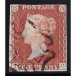 1841 1d red, (black) plate 5, State IV,