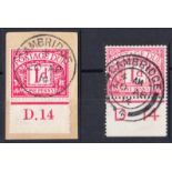 1914 Postage Due 1d carmine on piece & 1