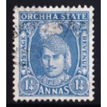 Orchaa: 1939-42 1 ¼a blue F/U, fine. Sol