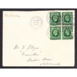 1934 ½d photogravure block of 4 on plain