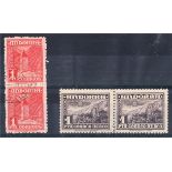 1948 1p red vertical pair F/U & 1951 La